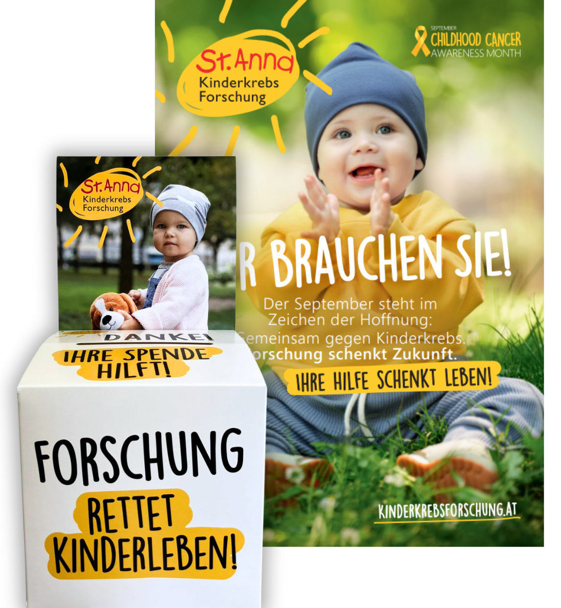 Spendenboxmit Plakat
